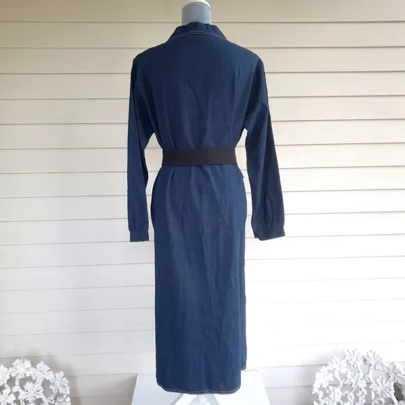 Vintage 70s/early 80s Union Made Forever Young long denim shirt dress western - Picture 5 of 9